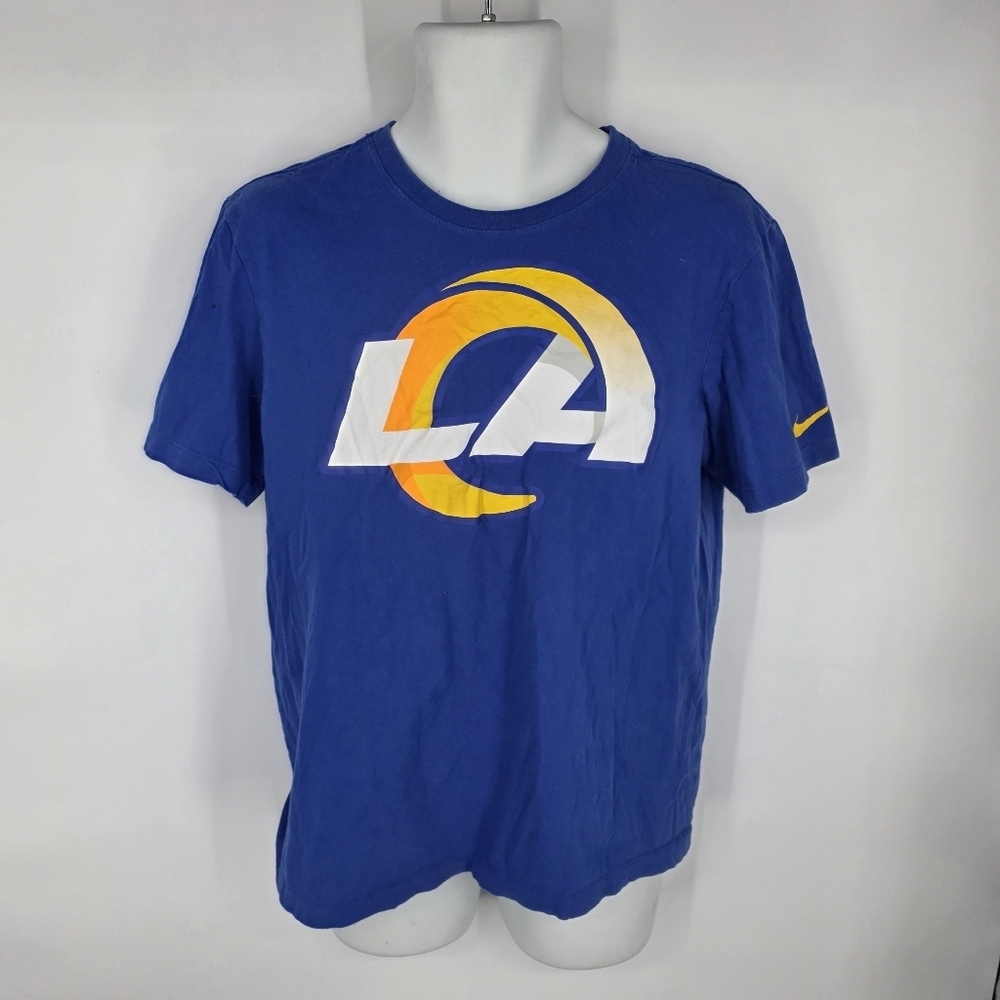Nike Dri-FIT T Shirt Logo Legend NFL Los Angeles Rams Men Medium Blue